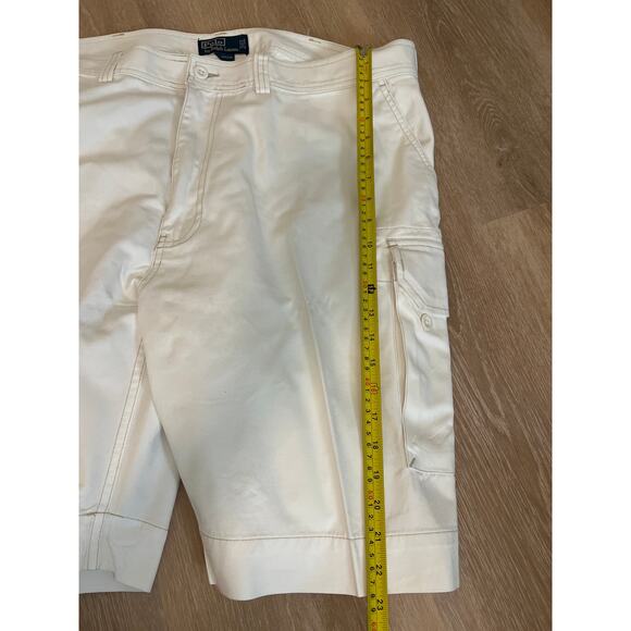 Ralph Lauren Polo 100% White Cotton Classic 67 Chino Cargo Shorts Mens 42 - Picture 3 of 8